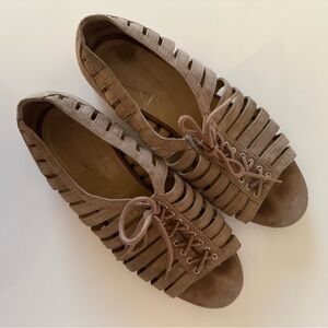 Vintage Opening Ceremony Caged Sandal / Beige Suede / EUR 38